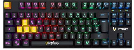 Team Vitality Clavier Officiel Gaming mécanique TKL Noir et Jaune
