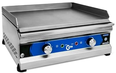 Cleiton® - Plancha de Acero Eléctrica 50 cm Sobremesa | Plancha Industrial para Hostelería de Calentamiento Rápido para un Cocinado Profesional