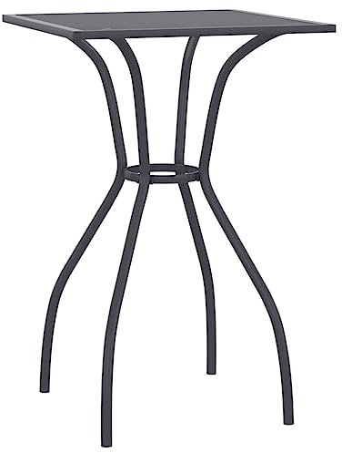 vidaXL Gartentisch, Garten Esstisch Mesh-Design, Terrassentisch Stahlgestell, Gartenmöbel Tisch, Modern, Anthrazit 50x50x72cm Stahlgitter