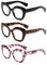 JM 3-Pack Cateye Lesebrille für Frauen, Blaues Licht Blockierende Computerleser mit Federscharnier +2.0