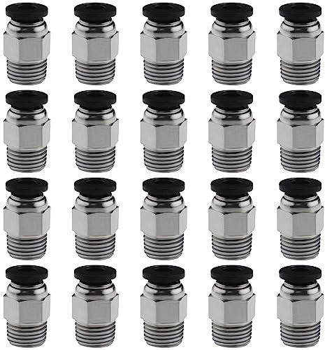 SG Store 20 STÜCKE PC4-M10 Stecker, Gerader Pneumatischer PTFE-Schlauch Schnellanschluss Kompatibel mit E3D V6 Langstrecken-Bowden-Extruder 3D-Drucker