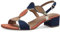 MARCO TOZZI Damen Sandalen mit Absatz mit Verstellbarem Riemen Vegan, Blau (Navy Comb), 36 EU