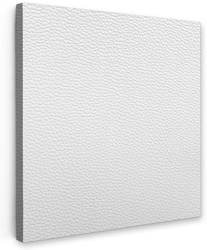 MuchoWow Leinwand Bilder, Einzigartige Wanddeko mit Rahmen, Leder - Strukturiert - Leder-Optik - Weiß, Wandbilder Wohnzimmer, Deko Schlafzimmer 50x50 cm