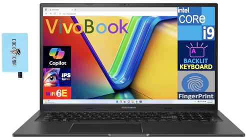 ASUS Vivobook K3704VA-DH96-S Ordinateur portable 17X Écran FHD 14 cœurs Intel i9-13900H, 40 Go de RAM, SSD PCIe 1 To, Intel Iris Xe, KB rétroéclairé, empreintes digitales, WiFi 6E, Win 11 Pro)/w DKZ