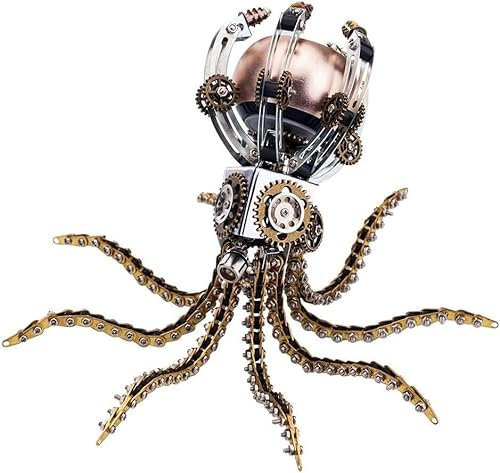 3D Metall Puzzle Modellbausatz Erwachsene, 512 Teile 3D Puzzle Metal DIY Modell Kit, Laserschnitt Metallbausatz Steampunk Spielzeug, Adventskalender 2023 Geschenk für Erwachsene und Kinder (Octopus)