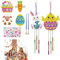 Quxvena Ostern Basteln Kinder 12tlg Windspiel Bastelset Holz Osterbasteln, Frühling Deko für Mädchen und Jungen, Klangspiel zum Bemalen und Dekorieren, Osterdeko Basteln Kinder