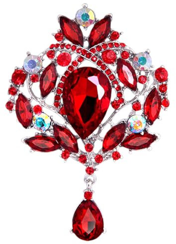 FAIRYGATE Women's Brooches & Pins Brooch Lapel Pin Created Crystal Rhinestone Alloy Brooch for Women Crown Glass Corsage,B3516