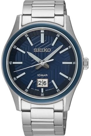 SEIKO Herren Analog Quarz Uhr mit Edelstahl Armband SUR559P1
