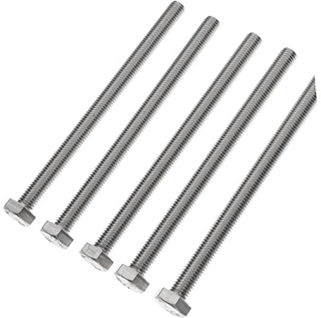 GLEAVI 5 Stück M8x120 Sechskant Kopfbolzen Vollgewindebolzen Flachkopf Edelstahl 304 Rostfrei Möbelbefestigung Schraubensatz Für Heimwerker Und Profi