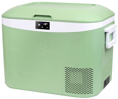 Megiu Portable Car Refrigerator, 19QT (18L), Freezer Compressor 12V/24V DC 110~240V AC (Green)