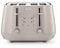De'Longhi Eclettica BPA Free Metal Toaster CTY4003.BG, 4 Slot Toaster with Reheat and Defrost Functions, Control Panels, Progressive Browning Levels, Pull Crumbs Trays, Stainless Steel, 1800W, Beige