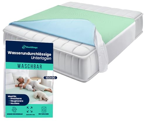 BestZings- Traverse letto anziani - Coprimaterasso impermeabile - Copri materasso impermeabile matrimoniale con angoli letto singolo - Copriletto impermeabile - Traversa impermeabile 160x90 Pack 1