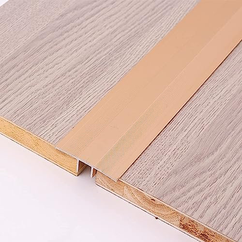 SUCHETA Übergangsleiste für unebene Türböden, wasserdichte T-Form-Übergangsleiste für Laminat, WPC, LVT und Vinyl – Übergangsleisten für Vinylböden, goldene Türkante aus Aluminium