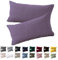 Soifox Kissenbezug 40 x 80 2er Set - Kopfkissenbezug 40x80 Violett 100% Mikrofaser bügelfrei & knitterfrei mit Reißverschluss