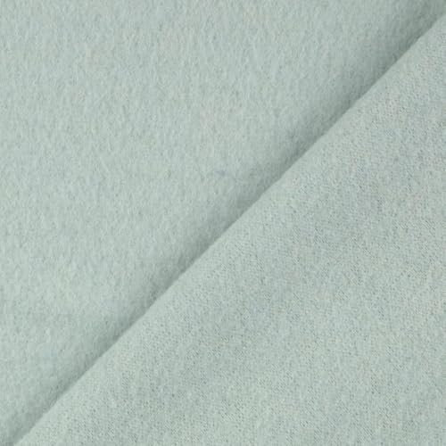 Wollfleece Meterware uni & meliert - Wollstoff Mantelstoff - Wollpullover nähen, weiche Wolle Stoff - 100% Schurwolle/Wolle *Ab 50cm, Farbe: 021 mint