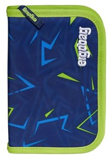 ergobag Federmäppchen Set 22-teilig, Lyra Buntstifte, Stundenplan-Fach, Kleingeld Fach, Lineal SpitzenreitBär - Dunkelblau