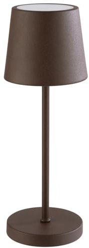 APS 17028 MERLE MINI Kabellose USB-C Tischleuchte, Fartemperatur und Helligkeit einstellbar, spritzwasssergeschützt IP 54, inkl. Dockinstation und Fernbedienung, Rost