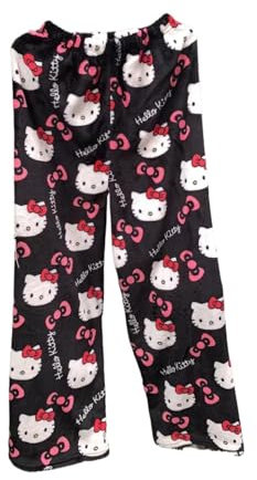 Pigiama Donna Generico Natale Flanella Invernale Cartoon Anime Pigiami Lunghi Morbido Comodo Caldo Pile Casual Casa Pigiamino Pantalone da Notte Primavera M
