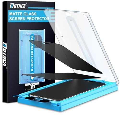 Mothca Matt Sichtschutz für iphone 15 Pro, Anti-Spy Privacy Matte Screen Protector, 9H Schutzglas Anti-Fingerabdruck (6,1 Zoll- 2 Stück)