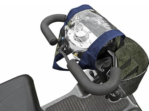 Mobility Scooter Control Panel, Waterproof Clear Tiller Cover, Universal Tiller Top Protection Console Cover Accessories for Elderly Mobility Scooter Electric Wheelchair Storage Arm Joystick (Navy)