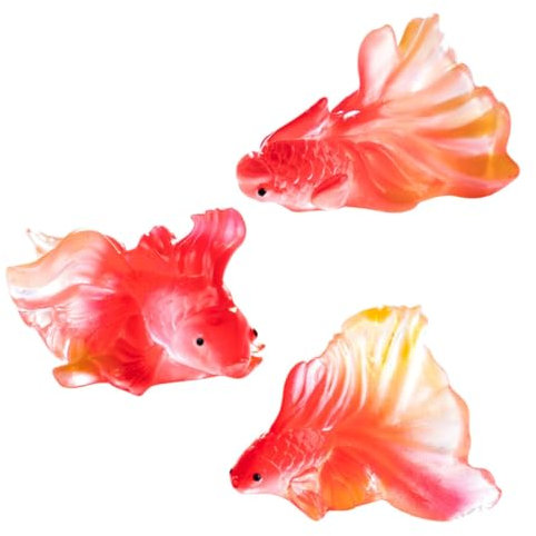 Cabilock 3 Stück Miniatur Koi Fischfiguren DIY Aquarienzubehör Mini Ornamente Aquarium Dekoration Für Den Schreibtisch Im Büro Und Garten Landschaftsbau
