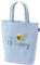 la vida GmbH Baumwoll-Einkaufstasche mit Bienen-Design, BE Happy Motiv, Hellblau