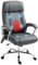 HOMCOM Silla de Oficina con Masaje de 6 Puntos Silla de Escritorio Giratoria con Función de Calefacción Altura Ajustable y Función de Basculante Mando a Distancia para Estudio Gris Oscuro
