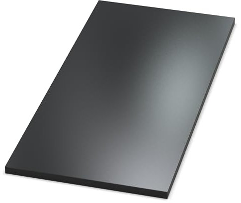 AUPROTEC Piano del tavolo 28 mm, nero segnaletico, 1000 mm x 600 mm, pannello in legno rivestito in melamina, truciolato con bordo in ABS da 2 mm, selezione: 100 x 60 cm
