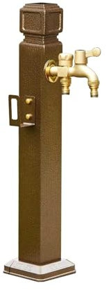 WDSOPK Colonne d'eau Carrée Verticale pour Jardin Extérieur avec Robinet Et Pistolet Pulvérisateur, Robinet Antigel pour Bouche D'Incendie（Gold-60Cm/20In）