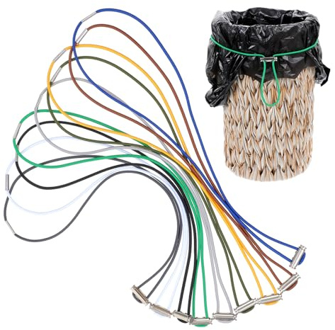 Mabor 9PCS Trash Can Rubber Bands, Adjustable Stretchy Garbage Can Bands for Kitchen, Home, Office – Secure & Reusable