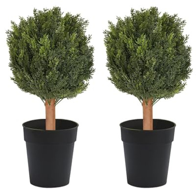 RUETERY 2 pezzi cipresso artificiale per esterni, 180 cm, pianta artificiale resistente al gelo, per giardino, balcone e terrazza, conifere sempreverdi come frangivista