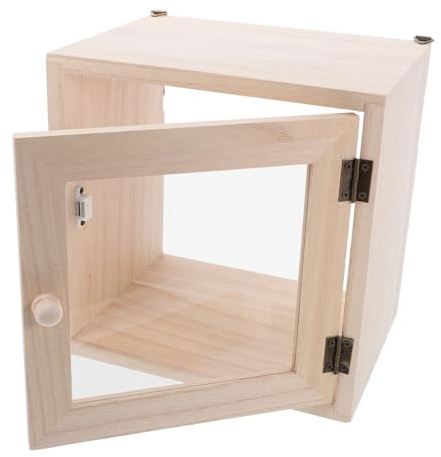 VICASKY Wall Mounted Milk Box with Lock Vintage Wood Mailbox for Outside Spacious Milk Crate Holder for Secure Outdoor Home Mail Storage Multipurpose Farmhouse Organizer in Beige