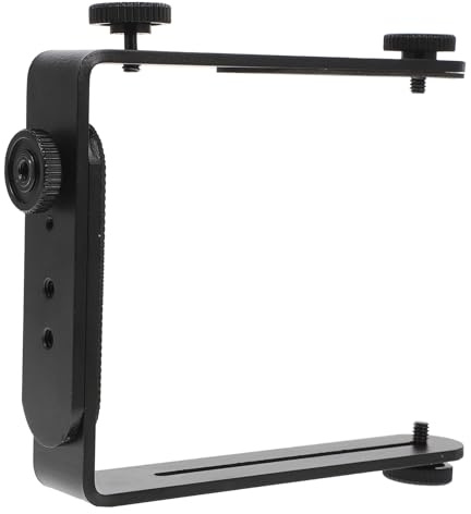 BUGUUYO Metall L Förmige Blitzlichthalterung 1/4 Zoll Schraube mit Rutschfester Oberfläche und Vielseitiger Befestigung für Camcorder und LED Fotolichter