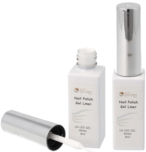 Nail Polish Nail Liner White 8ml - Präziser Nailart Lack für Feine Linien & Designs - UV Nagellack - Gel Nail Art Polish Maniküre-Set für Salon DIY