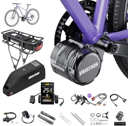 Varstrom 36V 250W 48V 5OOW 75OW 1OOOW TSDZ-2B Z8 TSDZ16 Motore Centrale | Kit Conversione Bici Elettrica con Batteria Display Opzionali,per Bicicletta Elettrica,Potente Motore Centrale MTB City Bike