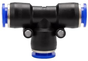 ANYGKT Connettore Pneumatico PE PEG da 10 Pezzi a Forma di T, Raccordo rapido, 4/6/8/10/12 mm, connettore for Tubo Flessibile Aria/Acqua a 3 Vie a T(PEG 8-4)