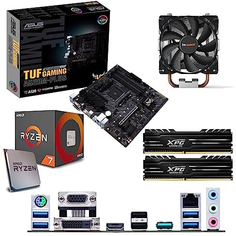 Components4All AMD Ryzen 7 5800X 3.8Ghz (Turbo 4.7Ghz) 8 Core 16 Thread CPU, ASUS TUF GAMING A520M-PLUS Motherboard, BeQuiet Cooler & 16GB 3000Mhz DDR4 RAM Pre-Built Bundle