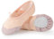 Soudittur Ballettschuhe Mädchen Tanzschuhe Ballerinas Damen Ballettschläppchen Kinder Geteilte Ledersohle in Rosa-apricot in Gr. EU 35