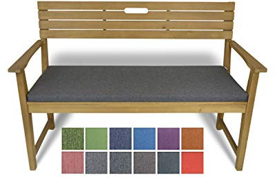 Rollmayer Bankkissen Bankauflage Sitzkissen Bankpolster Auflage für Bänke in Haus und Garten Kollektion Melange, 1 Stück (Grau 68, 120x40x4cm)
