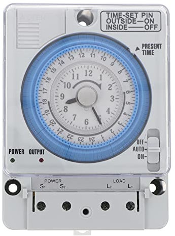 Mechanical Time Control 100-240VAC/DC Precise Timer Timing Mechan Timer for Home, Kitchen, Indoor, Outdoor (White)