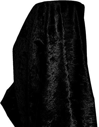 A-Express Stoff Pannesamt Sanft Samt Karneval Bekleidung Kostüm Dekostoff Gardinenstoff Schneiderei Stoff 140cm Breite - 2 Meter 200cm x 140cm Schwarz