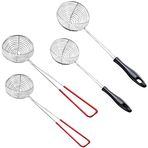 4 Stück Edelstahl Fondue Sieb Schöpfkelle Mesh Abseihlöffel Fondue Sieb Set Fondue Zubehör Edelstahl Siebchen Set Feinmaschig Abseihlöffel Perfekt Zum Garen Von Gemüse Pilzen Fisch Oder Fleisch