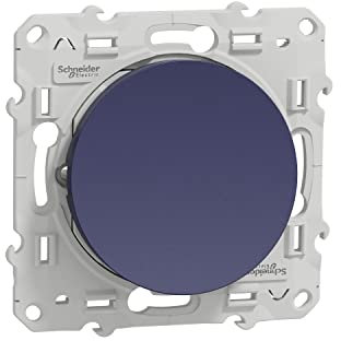Schneider Electric - Odace, Bouton poussoir - Cobalt - 10A - fixation vis - S550206