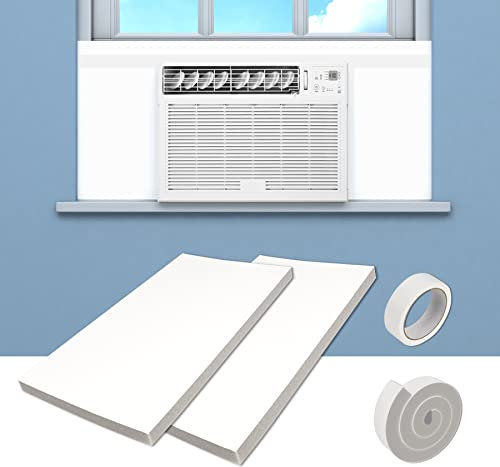 Pearwow Fenster-AC-Isolationsschaumplatte, 43,2 cm hoch x 22,9 cm breit, Klimaanlagen-Seitenpaneel-Set mit Fenster, Wechselstromisolierung, Oberteil, für Winter und Sommer, Halloween und Weihnachten
