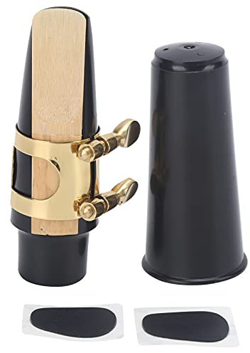 Accesorios de boquilla para saxofón alto, kit de 5 piezas con tapa, hebilla de metal, lengüeta, negro, profesional, tamaño 90.5 x 28.8 mm, material plástico, para saxofonistas profesionales
