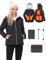 Kintiwe Heated Jacket for Women Heated Coat Heated Hoodie Heated Body Warmer with USB 5V 10000mAh Battery Pack Include for Outdoor Camping Hiking Hunting Skiing