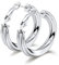 Bestyle Silber Creolen Groß Huggies Creolen Edelstahl Klobig Creolen Durchmesser 80MM Helix Piercings Chirurgenstahl Ohrringe Schmuck Für Frauen Mädchen