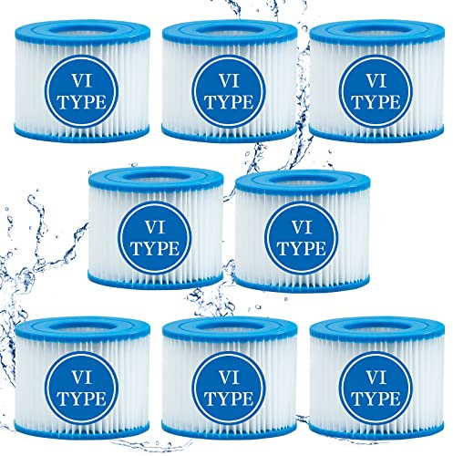 SXEIAV Lot de 8 Filtre VI Cartouche pour Bestway Lay-Z-Spa, Filtre de Spa et de Bain à remous Type VI pour filtres Coleman SaluSpa, pour Filtre Bestway, Lay-Z Spa, pour Intex