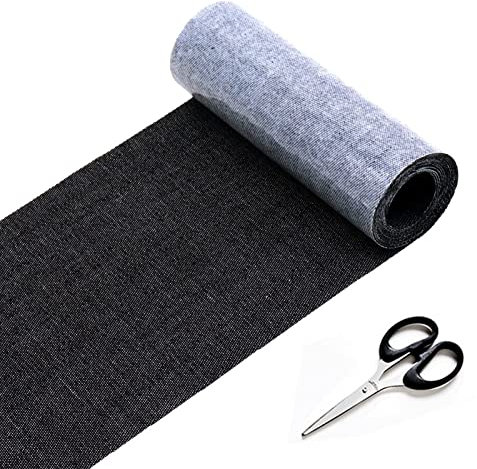 Flicken zum Aufbügeln Jeans,Premium Bügelflicken Jeans Schwarz,Jeansflicken Draufbügeln Innen,jeans flicken Hinterbügeln,Patches für Reparatur Jeans Kleidung von Kindern und Erwachsenen10.5x150 cm