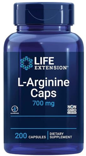 Life Extension, L-Arginine, 700mg, Hautement Dosé, 200 Capsules végétaliennes, Sans Gluten, Végétarien, Sans Soja, Sans OGM